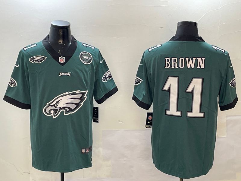 Men Philadelphia Eagles #11 Brown green 2025 Nike NFL jersey style 019->philadelphia eagles->NFL Jersey